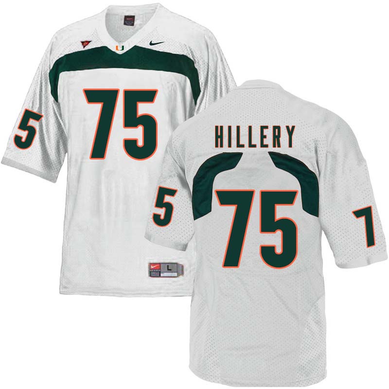 Nike Miami Hurricanes #75 Zalontae Hillery College Football Jerseys Sale-White